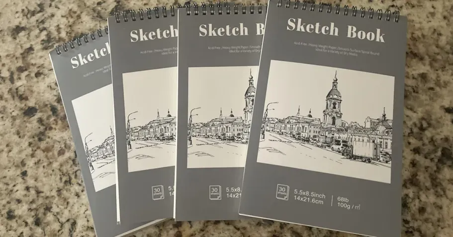 Spiral Sketch Book 4-Pack in Cyan