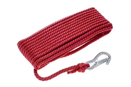 Attwood 3/8" x 50' Solid Braided MFP Anchor Line w/ Spring Hook