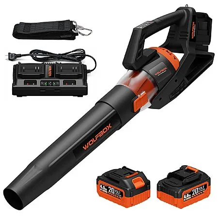 WOLFBOX MT500 40V Cordless Leaf Blower w/ 2x 4Ah Batteries & Charger.