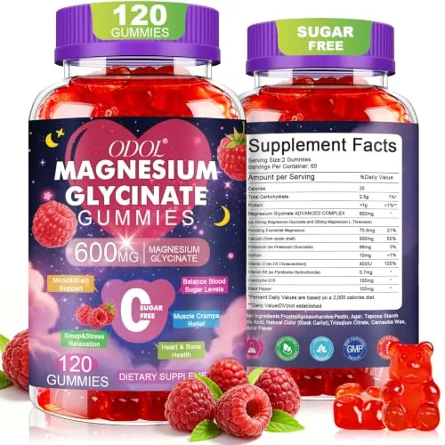 Sugar Free Magnesium Glycinate Gummies, 120 Count