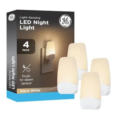 4-Pack GE Plug in Night Light with Dusk to Dawn Sensor