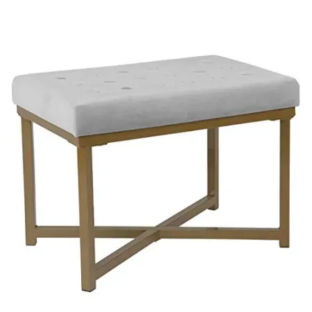 HomePop 24" Tufted Velvet Ottoman Bench