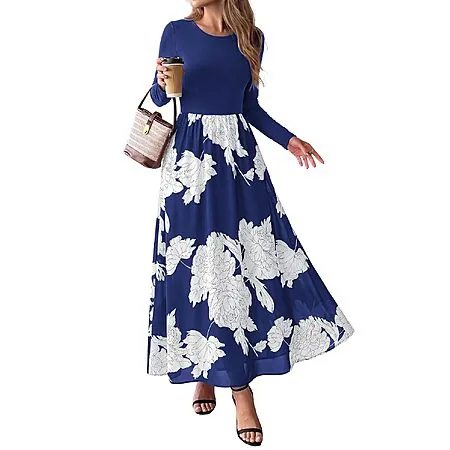 KIRUNDO Women's Long Sleeve Floral Maxi Dress (Various)