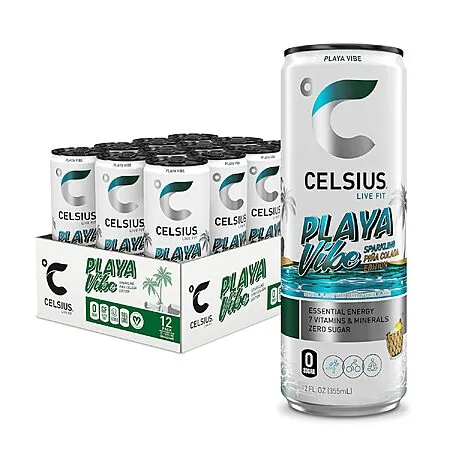Prime Members: 12-Pk 12-Oz Celsius 200mg Caffeine Energy Drink (Playa Vibe)