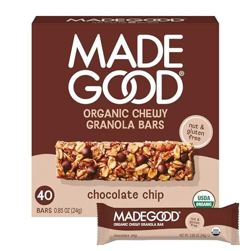 MadeGood Chocolate Chip Chewy Granola Bars, 40-Pack