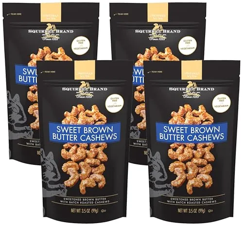 Squirrel Brand Sweet Brown Butter Cashews 4-Pack