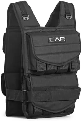 40-Lb CAP Barbell Adjustable Weighted Vest w/ Removable Weight Packets