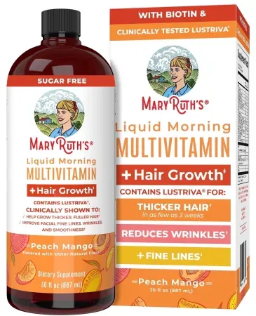 MaryRuth's Liquid Multivitamin + Hair Growth Lustriva 10000mcg Biotin (30 fl oz)