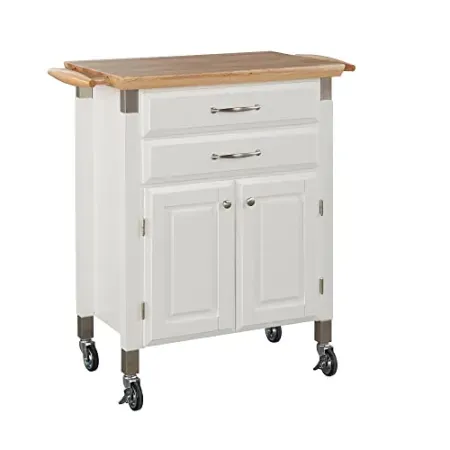 HOMESTYLES Dolly Madison Kitchen Cart w/ Natural Wood Top
