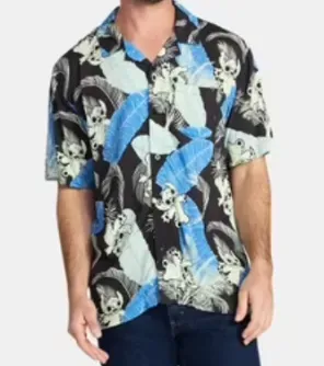 Lilo & Stitch Men's Graphic Button-Up Shirt