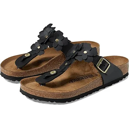 Birkenstock Women's Gizeh Flowers Sandals (Black, Various Sizes)