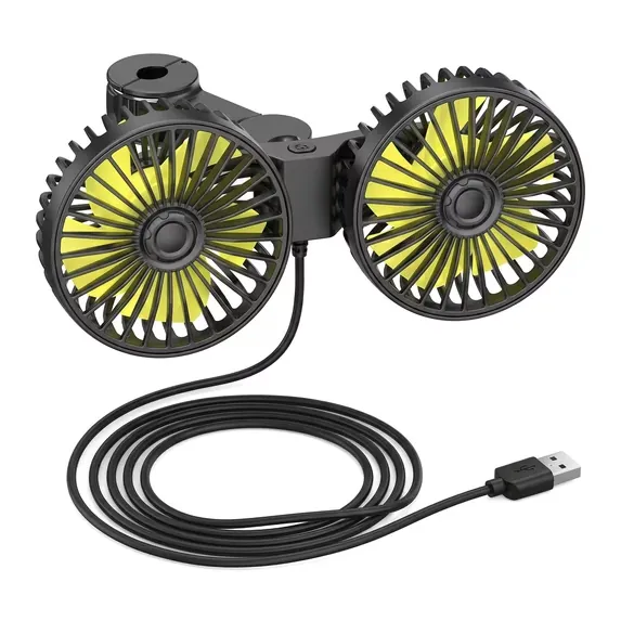 Dual-Head USB Car Backseat Fan
