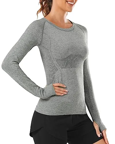 Stelle Womens Seamless Long Sleeve Workout Tops