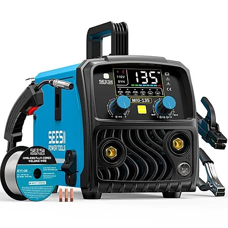 SEESII 135A 110V 3-in-1 Gasless MIG/Lift TIG/Stick Welder w/ Digital Display