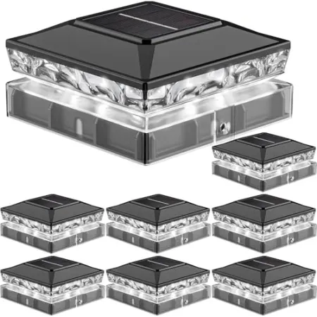 8-Pack JOFIOS Solar Post Cap Lights