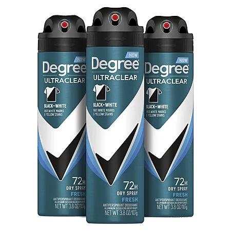 3-Pk 3.8-Oz Degree Men UltraClear Black + White Antiperspirant Deodorant Dry Spray