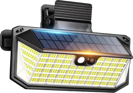 LUHLEE 470 LED Clip-On Solar Motion Sensor Outdoor Light w/ 4000mAh Battery
