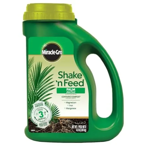 Miracle-Gro Shake 'N Feed Palm Plant Food, 4.5 lb. | Fertilizer for Container and In-Ground Palm Trees, Cycads, and Tropical Plants