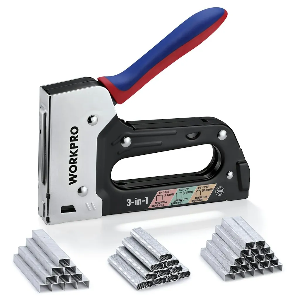 WorkPro 3-in-1 Heavy Duty Upholstery Staple Gun w/ 3,000 Staples