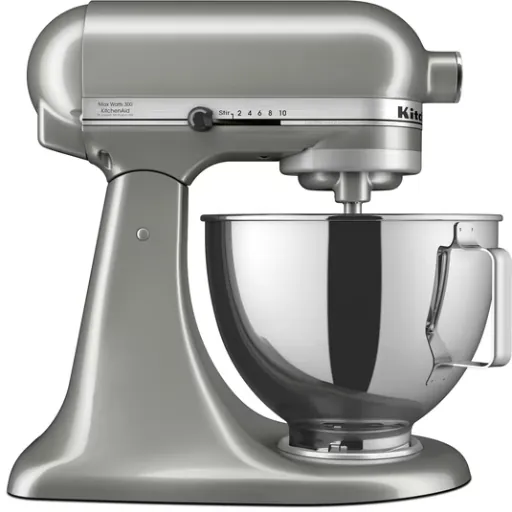 KitchenAid Deluxe Series 4.5 Quart Tilt-Head Stand Mixer with Stainless Bowl, Contour Silver (KSM97CU)