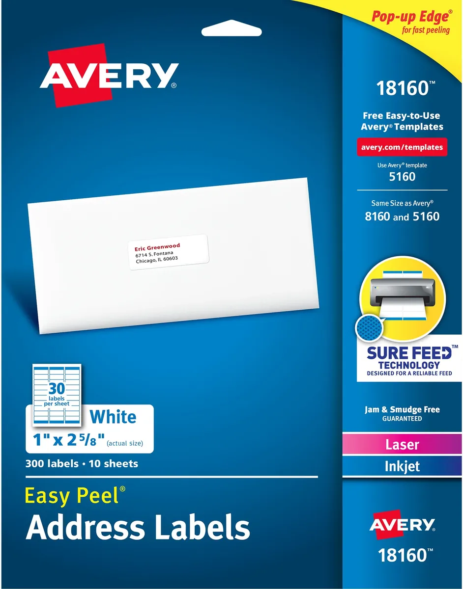 Avery Address Labels 300 Count