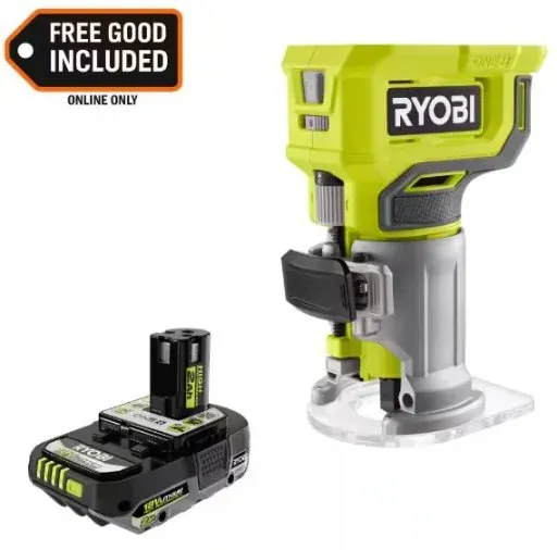 Ryobi ONE+ 18V Cordless Compact Fixed Base Router w/ 2.0Ah Battery