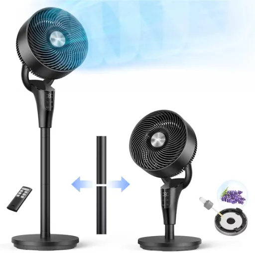 DREO 20dB Ultra Quiet 2-in-1 Pedestal Fan with 8 Speeds and Remote