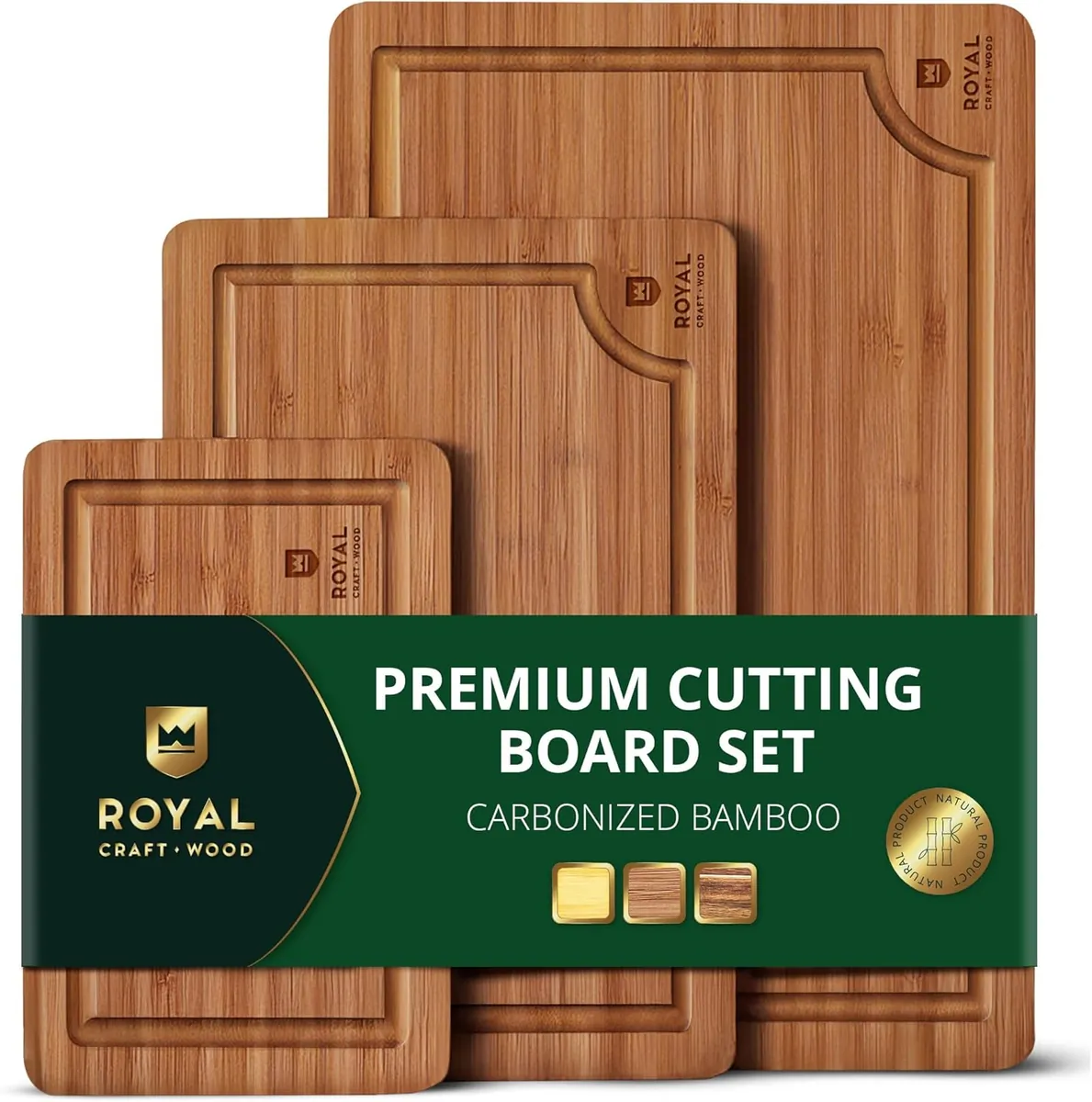 Bamboo Cutting Board, 3-Pack