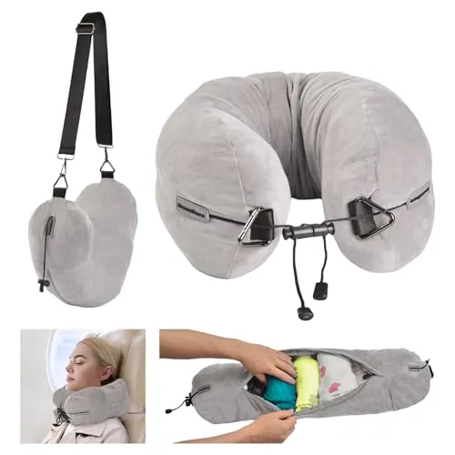 DreamShore Stuffable Carry-On Travel Adjustable Neck Pillow