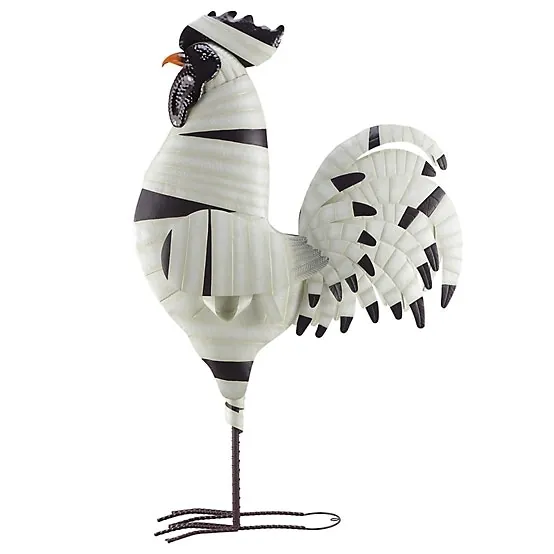 Red Shed Metal Bandage Rooster 6-Foot Halloween Statue