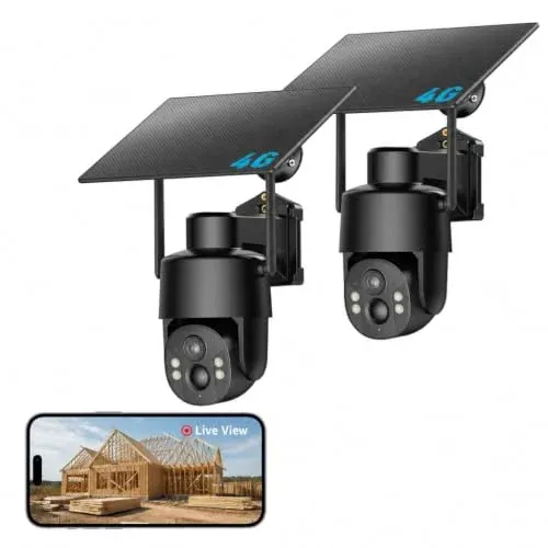 No WiFi Security Camera 4G LTE Cellular 4MP