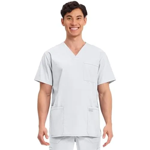 Cherokee WW Professionals Men's V-Neck Scrub Top 4 Pockets Medical Shirt