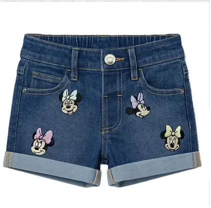 Minnie Mouse or Hello Kitty Toddler Girls Denim Shorts, Sizes 12 Months-5T