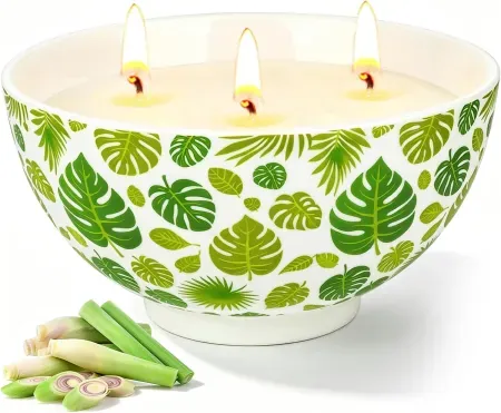 YUEONEWIN 3-Wick Citronella Soy Wax Candle
