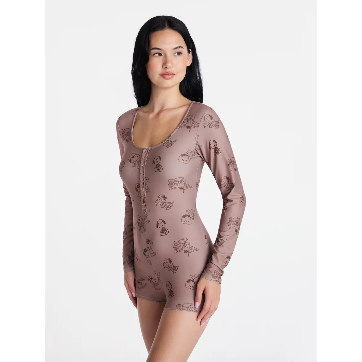 Peanuts Snoopy Womens One Piece Sleep Romper
