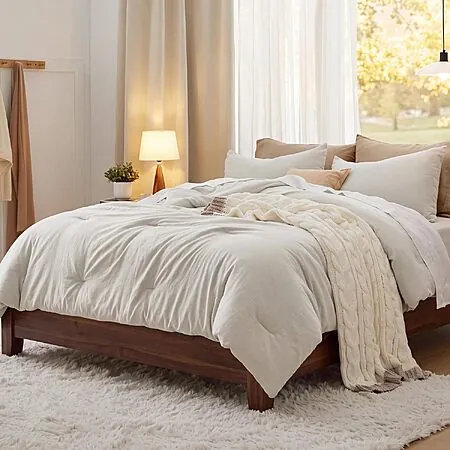3-pc Bedsure King Comforter Set (Beige)