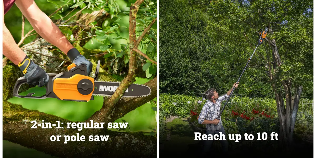 Worx 8A 2-in-1 Chainsaw/Pole Saw