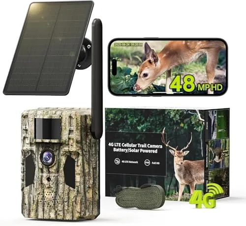 SEHMUA 4G LTE Cellular Trail Camera 48MP 2K Live Streaming
