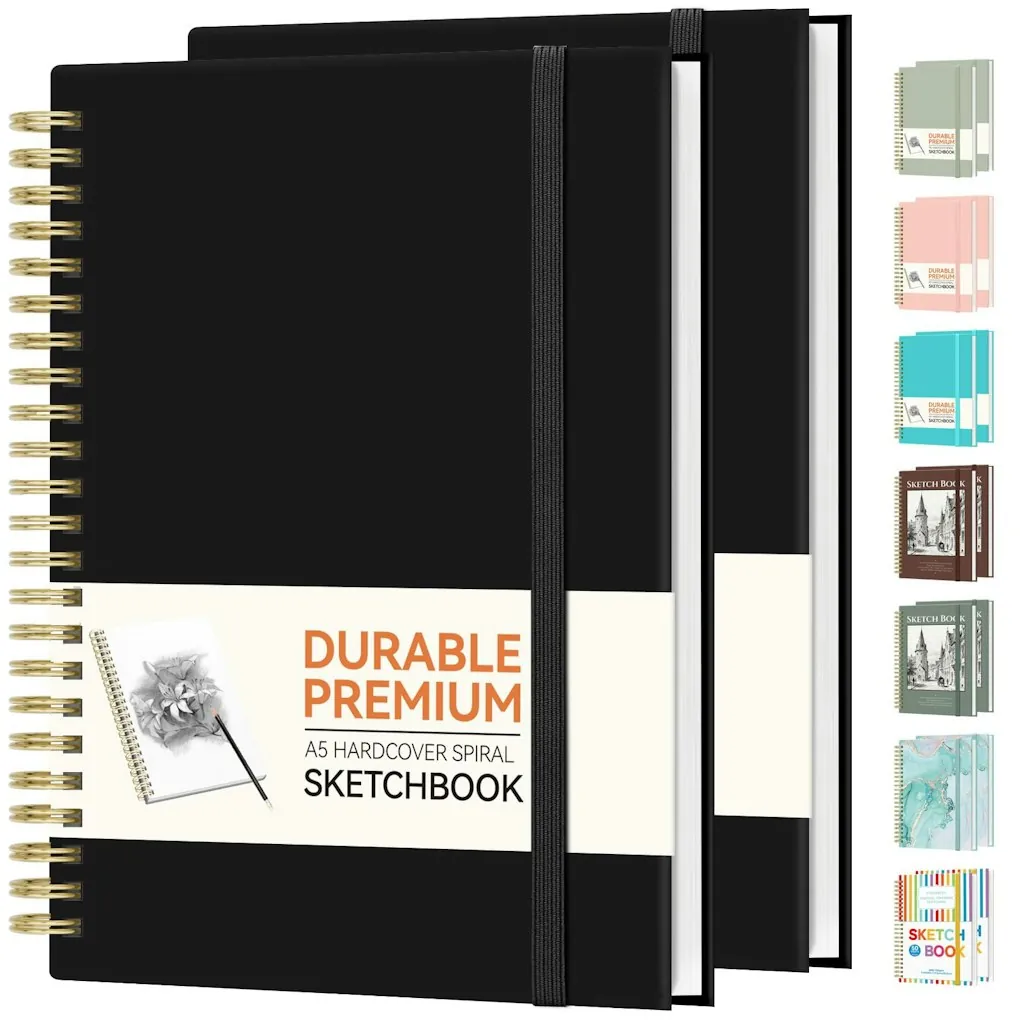 Forvencer 2-Pack Blank Spiral Hardcover Sketch Book