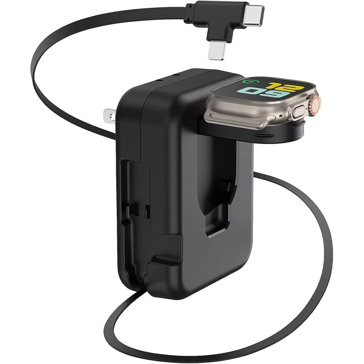 Apple Watch and Phone Beacoo 3-in-1 Retractable Wall Charger