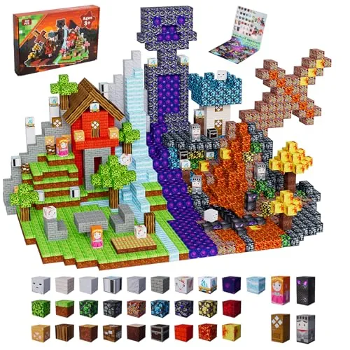 Mileonaim Magnetic Blocks Building Toys (Portal Theme) 100-Count