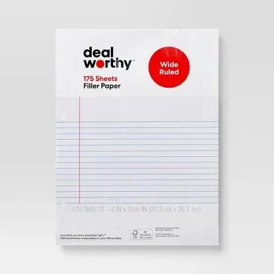 Dealworthy Loose Leaf Filler Paper 175-Sheet