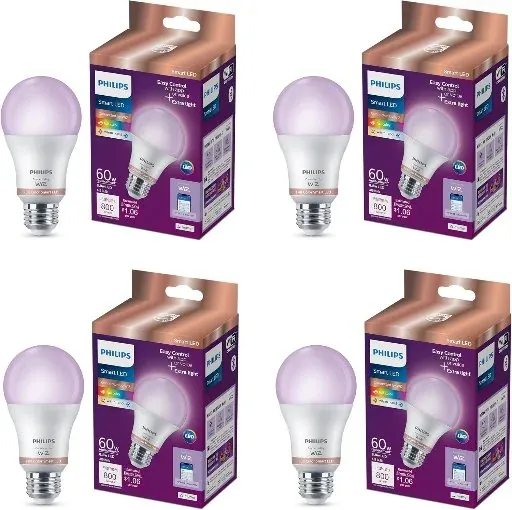 PHILIPS Smart LED Full Color Light Bulb 4-Pack