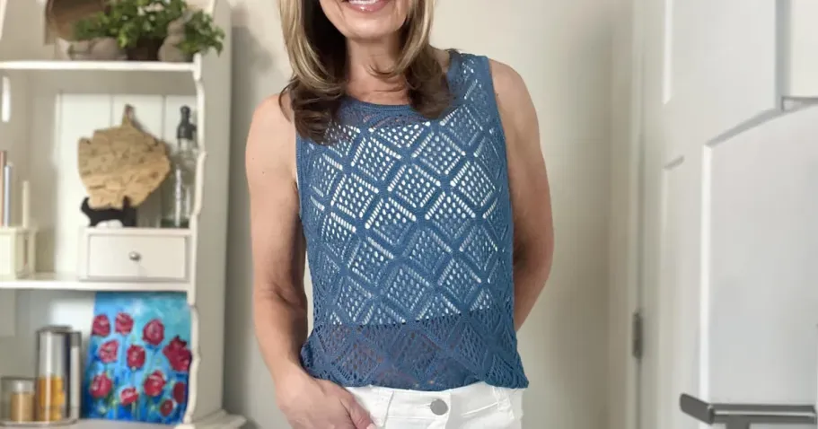 Bosmeer Women’s Crochet Sweater Vest