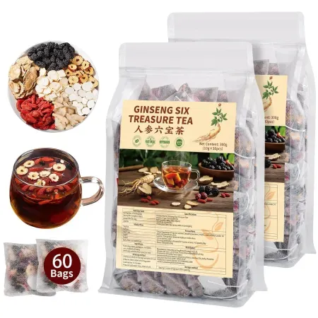 60-Count Solisleaf Kidney Tea Formula Ginseng Six Treasure Tea Bags