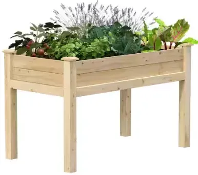 Greenes Fence Original Natural Wood Cedar Rectangle Elevated Garden Raised Bed with Legs (48 in. L x 24 in. W x 7.5 in. H)