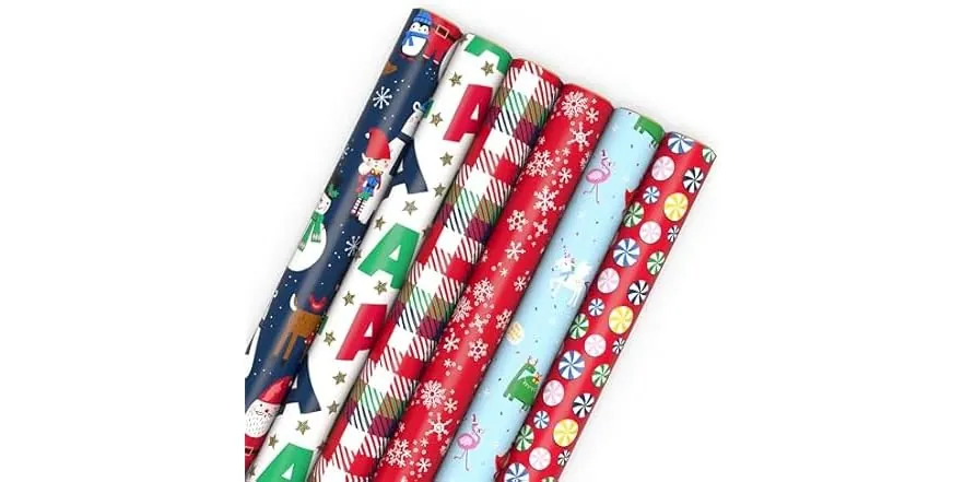 Hallmark Kids Christmas Wrapping Paper 6 Rolls (180 Sq. Ft. Total)