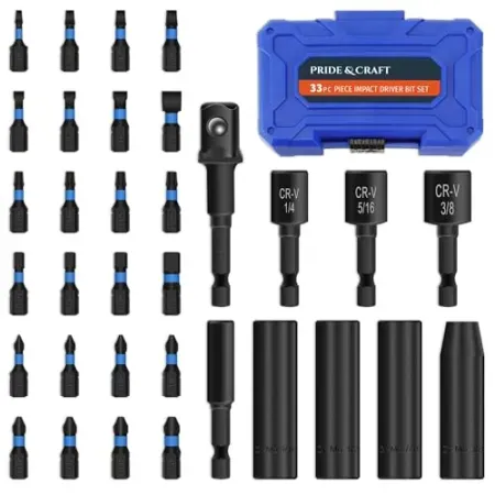 33-Piece PRIDE & CRAFT Impact Driver Bit Set