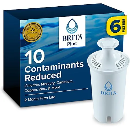 Prime Members: 6-Ct Brita Plus Replacement Water Filter (Pitchers/Dispensers)