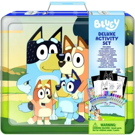 Bluey Deluxe Activity Art Set w/ Metal Carrying Case